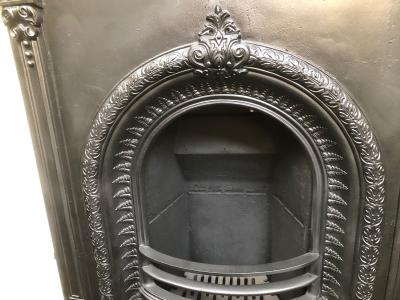 Antique Victorian cast iron combination fireplace - grate