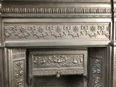 Antique Victorian combination fireplace - close