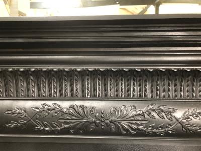 Antique Late Victorian / Early Edwardian cast iron fire surround - detail