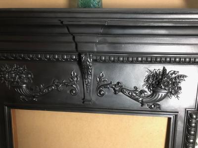 Antique Victorian Cast Iron Fire Surround - detail