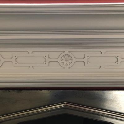 Antique late Victorian painted fire surround - close