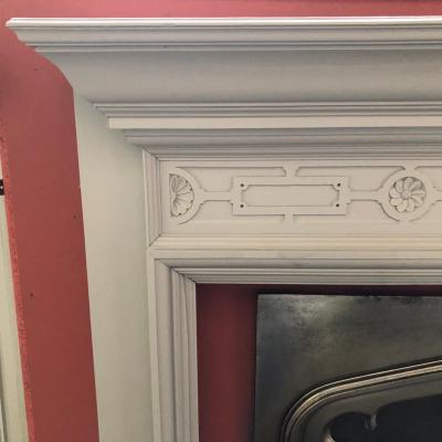 Antique late Victorian painted fire surround - corner