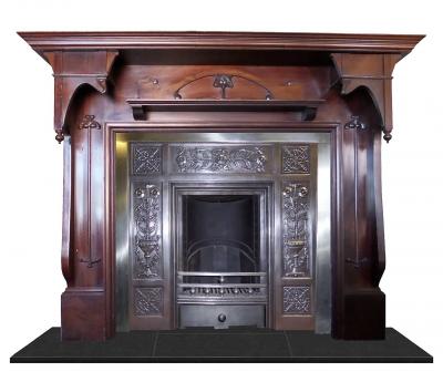antique mantel cast iron fireplace